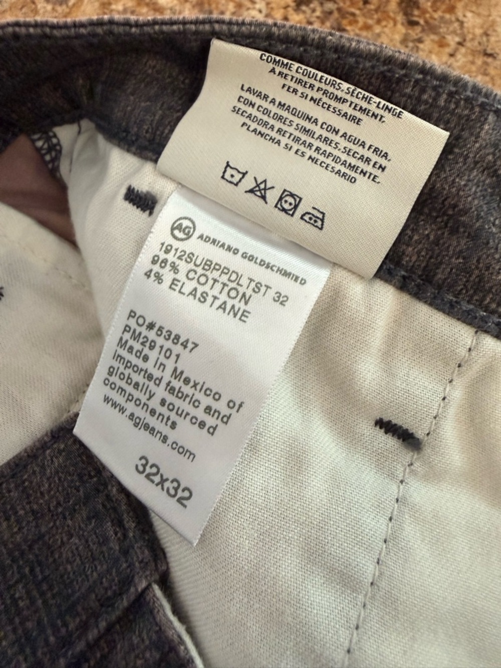 AG Adriano Goldschmied Jamison Skinny Chino Pants Plaid Grey Size 32x27 - Picture 6 of 9